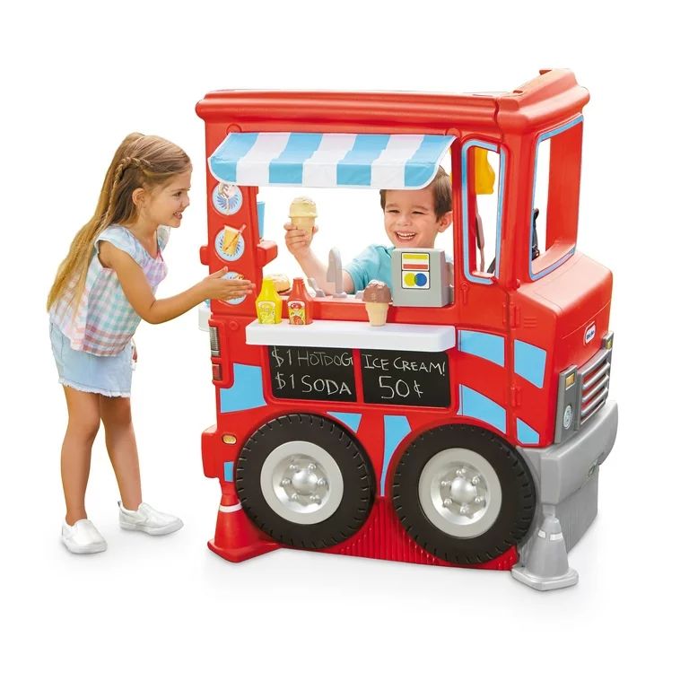 Little Tikes 2-in-1 Food Truck 20-Piece Plastic Pretend Play Kitchen Toys Playset with Working Ca... | Walmart (US)