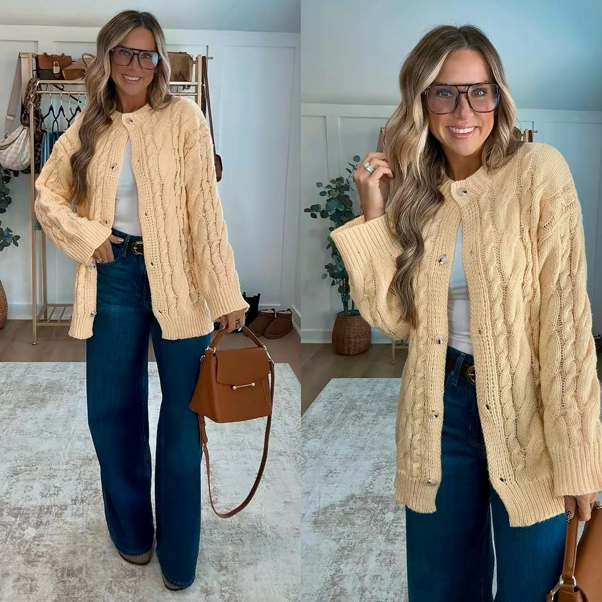 I love this chunky knit cardigan so much! Paired it with my favorite denim jeans for a cozy yet stylish look. Super comfy and perfect for fall!
I am 5’6 139lbs wearing medium cardigan, small white tee, my exact jeans are size 6 from Old Navy  

 #LTKootd #LTKSeasonal #LTKFindsUnder100