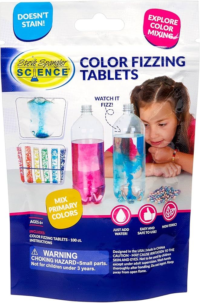 Steve Spangler Science - WTIN-100 Color Fizzers, 100 Tablets – Assorted Colors (Red, Yellow & B... | Amazon (US)