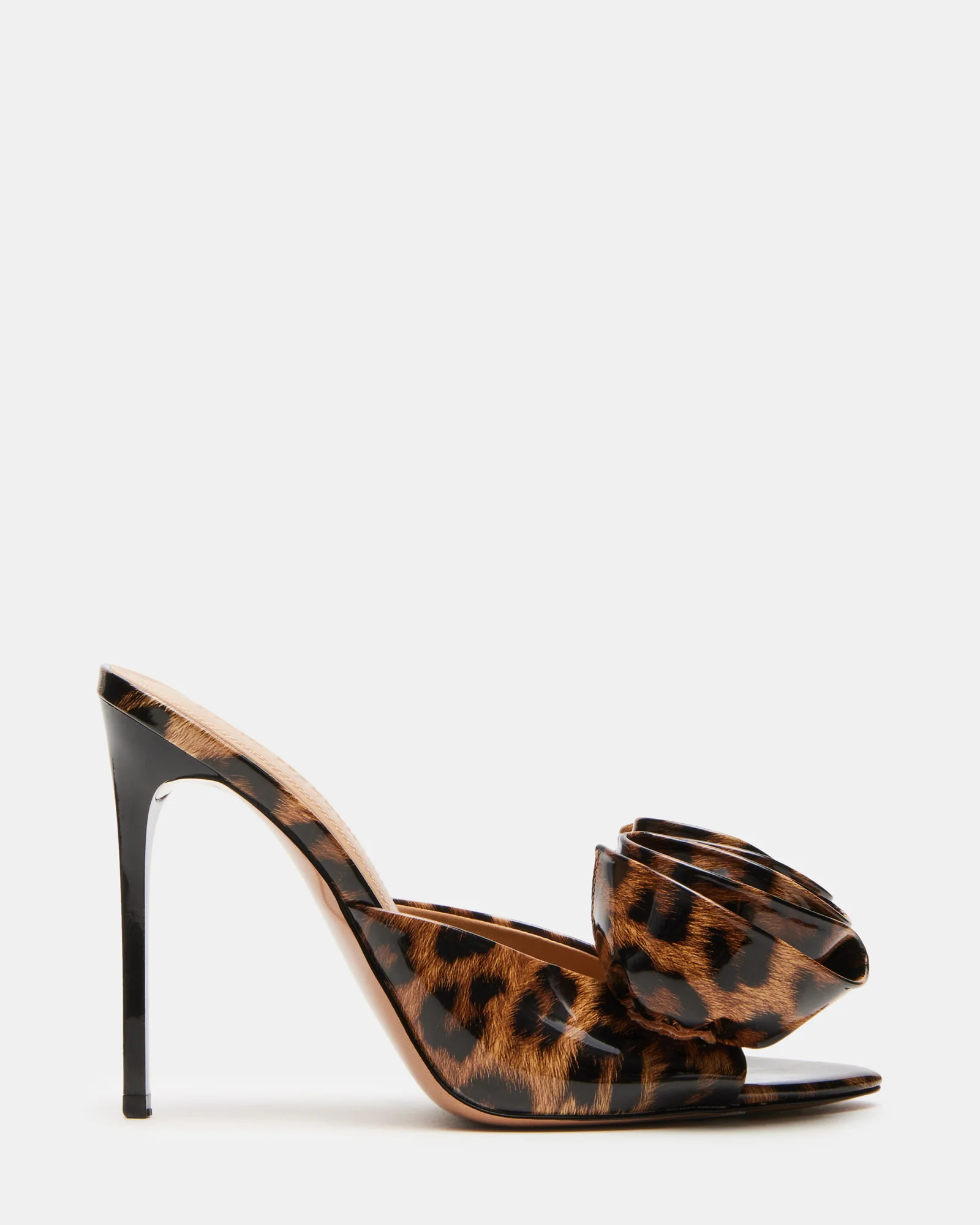 AFFINITY Leopard Patent Women's Multi Pointed-Toe Stiletto Mule Heel | Steve Madden (US)