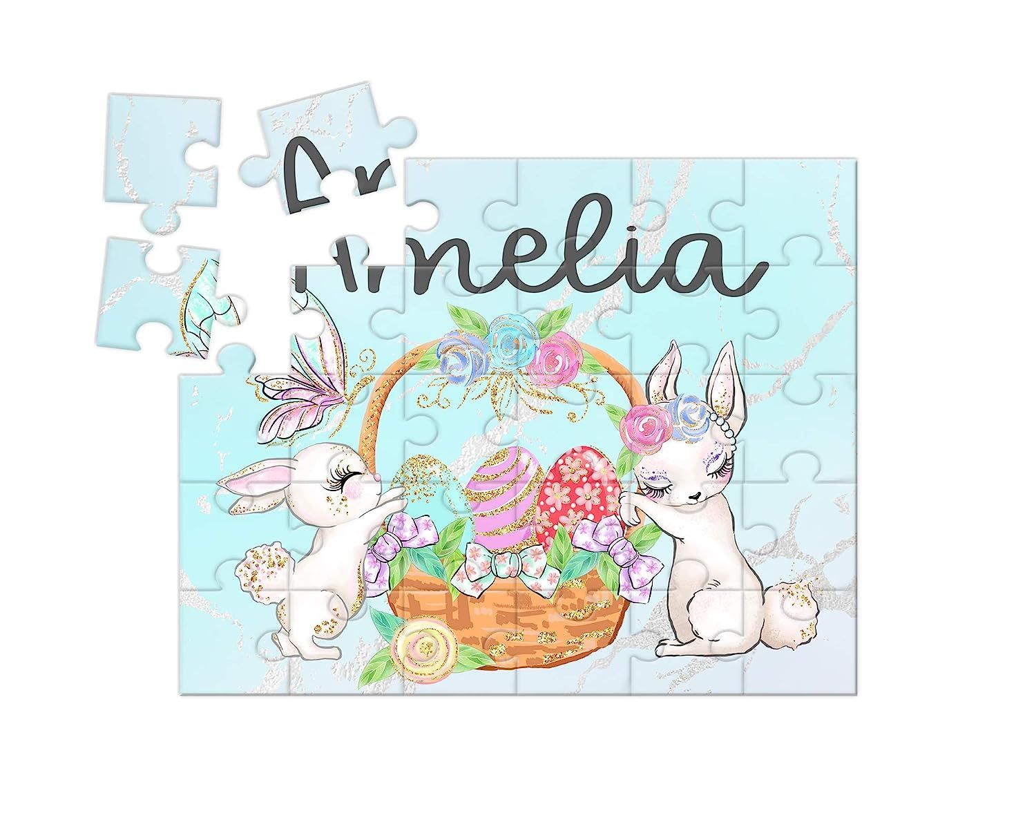 Personalized Name Puzzle Easter Basket Gift For Kids | Amazon (US)