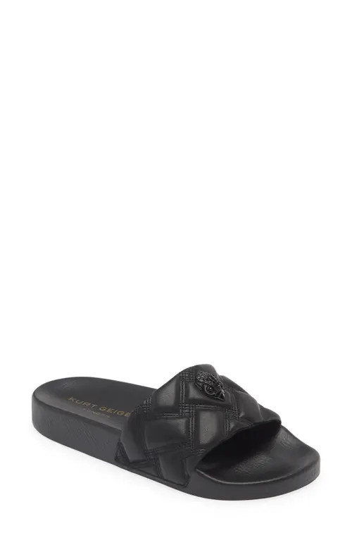 Kurt Geiger London Meena Eagle Slide Sandal in Black at Nordstrom, Size 6 | Nordstrom