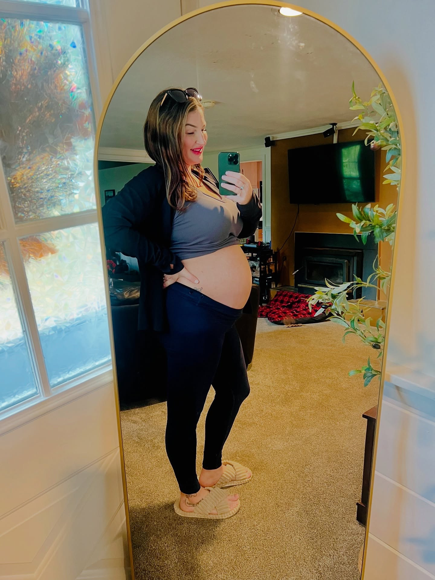 Leggings, bump, coffee. Repeat. ☕💕 

Living in these leggings lately, glad they have good color choices! 

#PregnancyVibes #PregnantLife 

#LTKBump #LTKHome