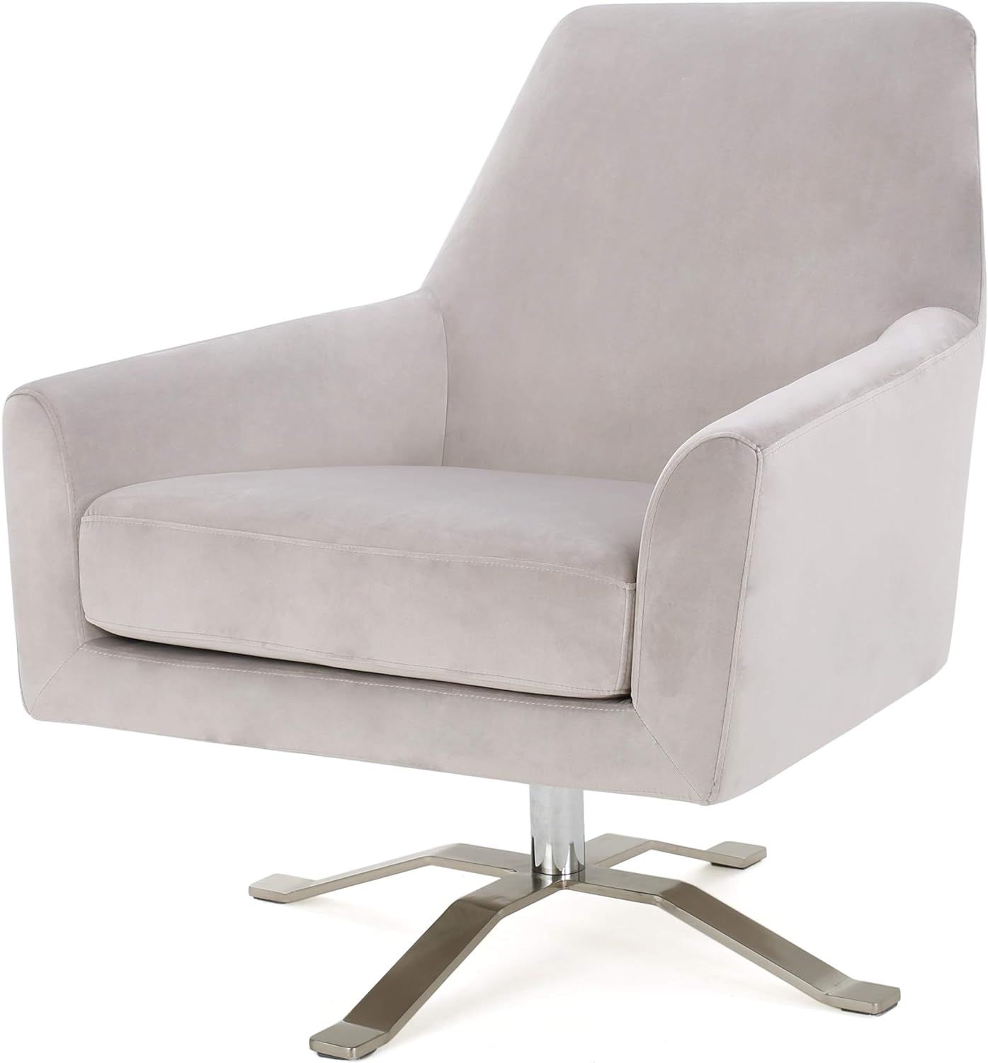 Christopher Knight Home Ailis Velvet Swivel Club Chair, Light Grey | Amazon (US)