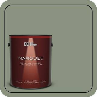 1 gal. #N390-5 Eucalyptus Wreath One-Coat Hide Matte Interior Paint & Primer | The Home Depot