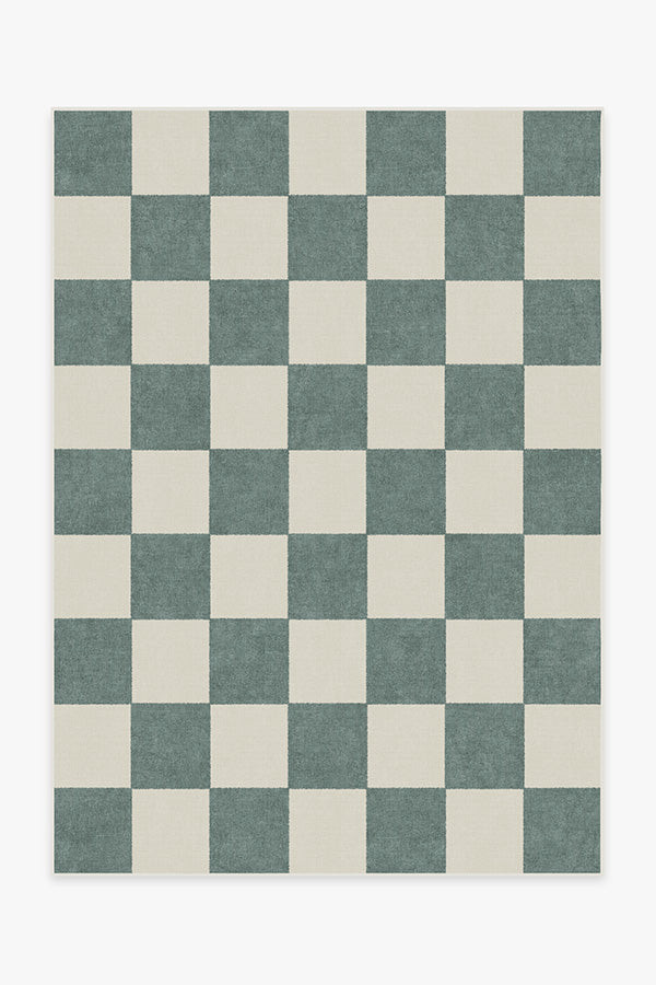 Jaque Checkered Slate Green Rug | Ruggable