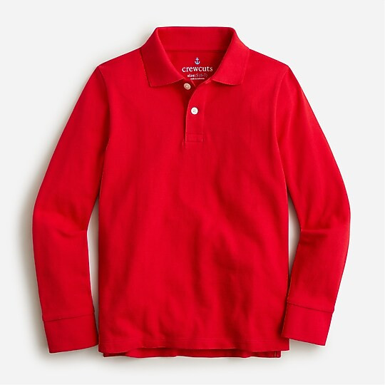 Boys' long-sleeve piqué polo shirt | J. Crew US
