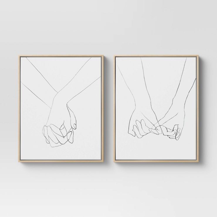 (Set of 2) 16" x 20" Hands Framed Canvas - Project 62™ | Target