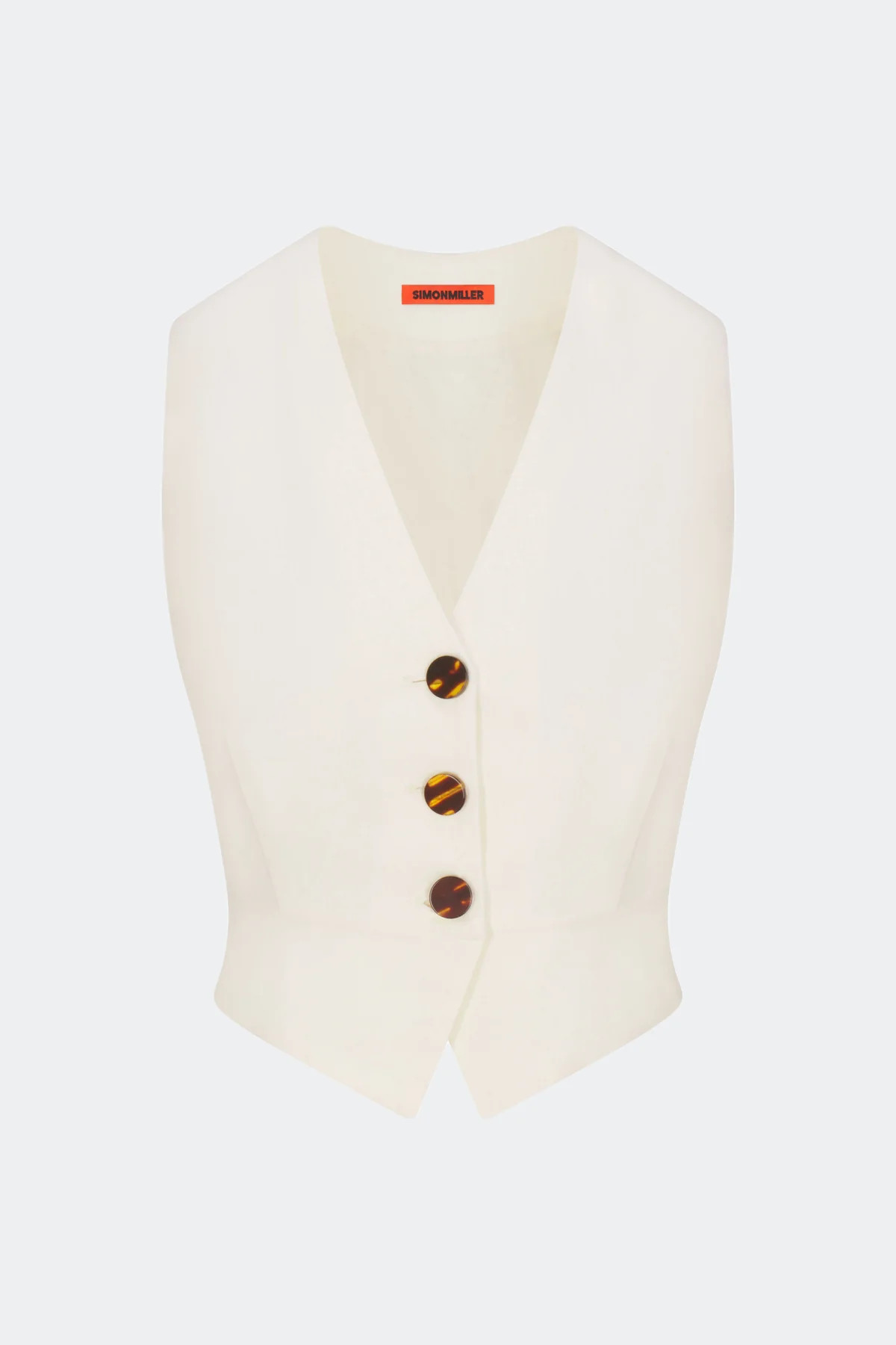 Saffron
           Linen Vest in Chalk | Simon Miller