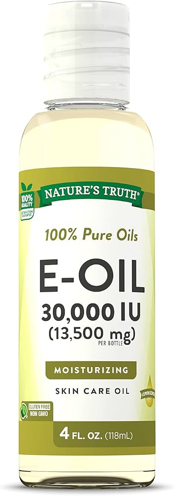 Nature's Truth Vitamin E Oil for Skin 30,000 IU | 100% Pure | 4 oz | Lemon Scented | GC/MS Tested | Amazon (US)