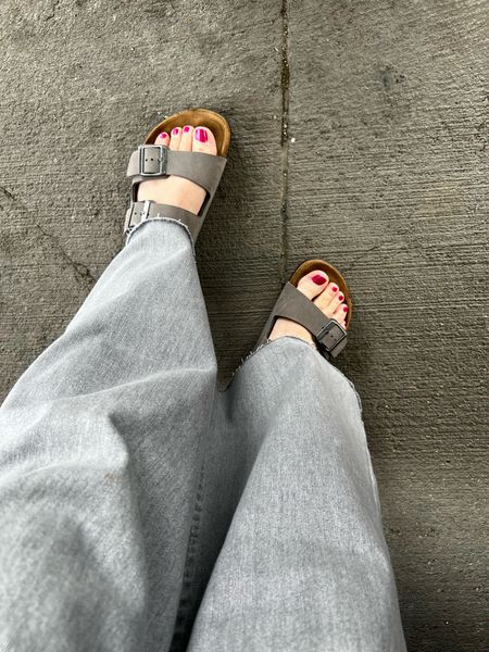 Gray day 💨
Jeans are the softest EVER and very stretchy - definitely size down! I’m wearing the 27!
Birks forever - new fave is this Iron color!

#LTKStyleTip #LTKOver40 #LTKShoeCrush