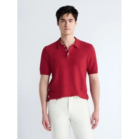 Free Assembly Men's Boucle Polo Sweater with Short Sleeves, Sizes XS-3XL | Walmart (US)