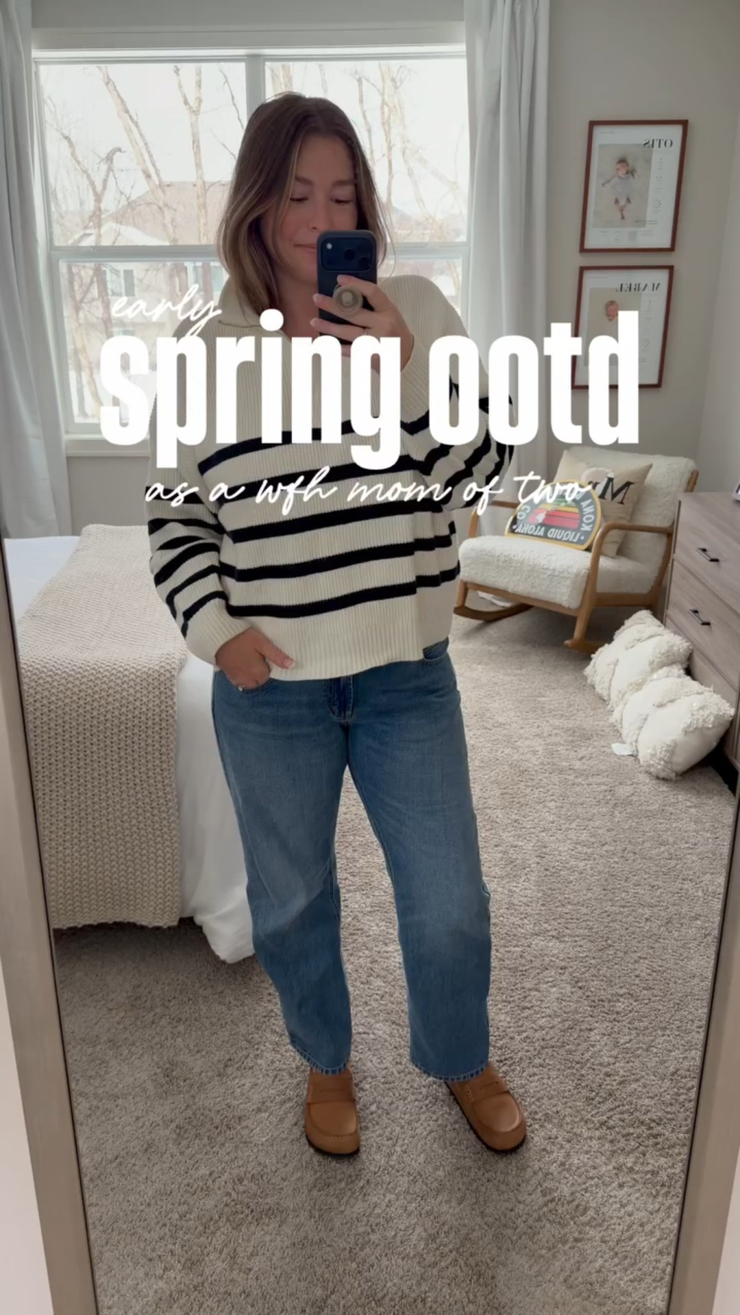it’s still cold... but mentally I’m in spring. ⛅️

so we’re starting with classic nautical stripes and pretending the wind chill doesn’t exist.
layered. practical. hopeful.

because sometimes getting dressed is just convincing yourself the season is changing

follow for working mom outfits that live in the in-between seasons. #springstyle #everydaystyle #midsizefashion #workingmomstyle #wfhootd