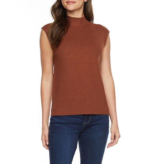 Worthington Womens Mock Neck Short Sleeve Pullover Sweater | JCPenney