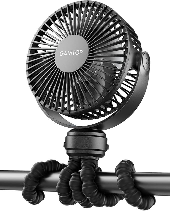 Gaiatop Mini Portable Stroller Fan, Battery Operated Small Clip on Fan, Detachable 3 Speed Rechar... | Amazon (US)