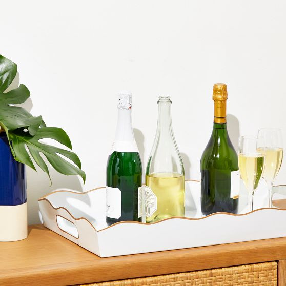 Scalloped Gold Rim Serving Tray | Mark and Graham