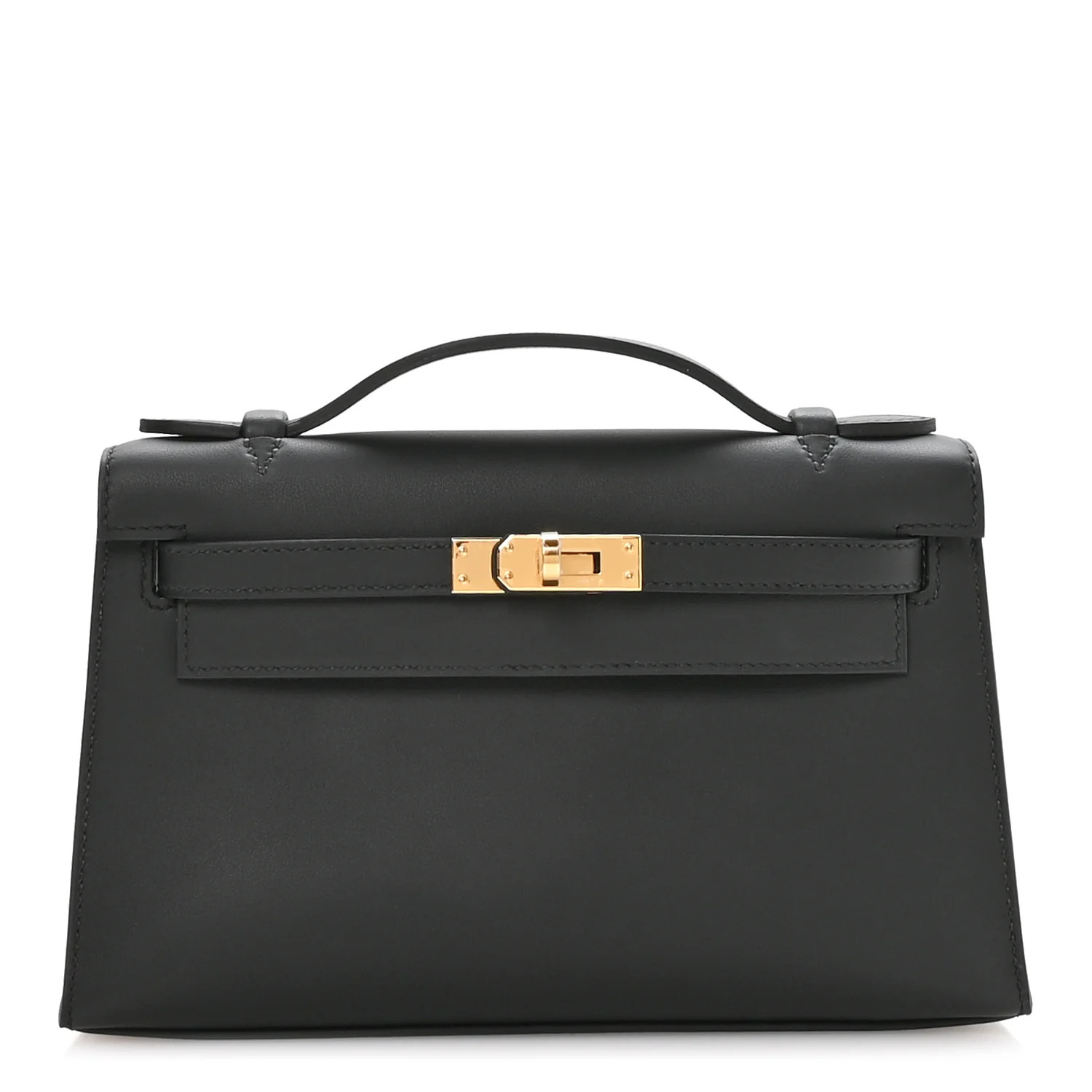 Swift Kelly Pochette Clutch Black | FASHIONPHILE (US)