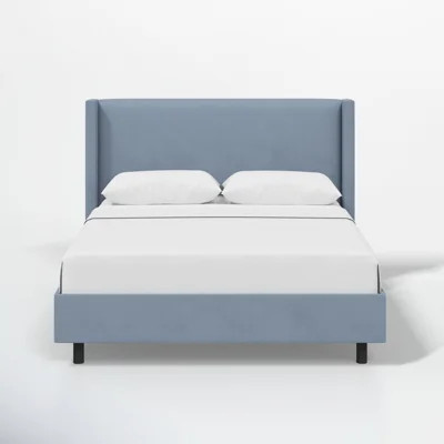 Hanson Cotton Upholstered Wingback Bed | Wayfair North America
