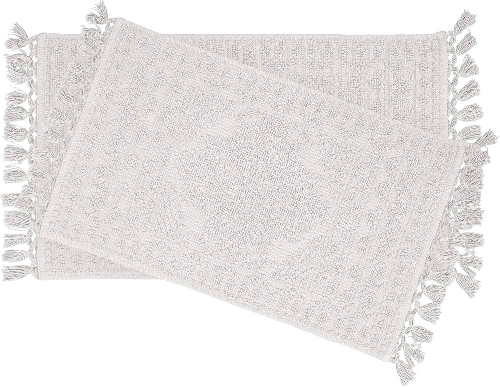 French Connection Nellore Bathroom Rugs, Set of 2 Woven and Beaded Bathroom Mats, Durable Non-Sli... | Amazon (US)