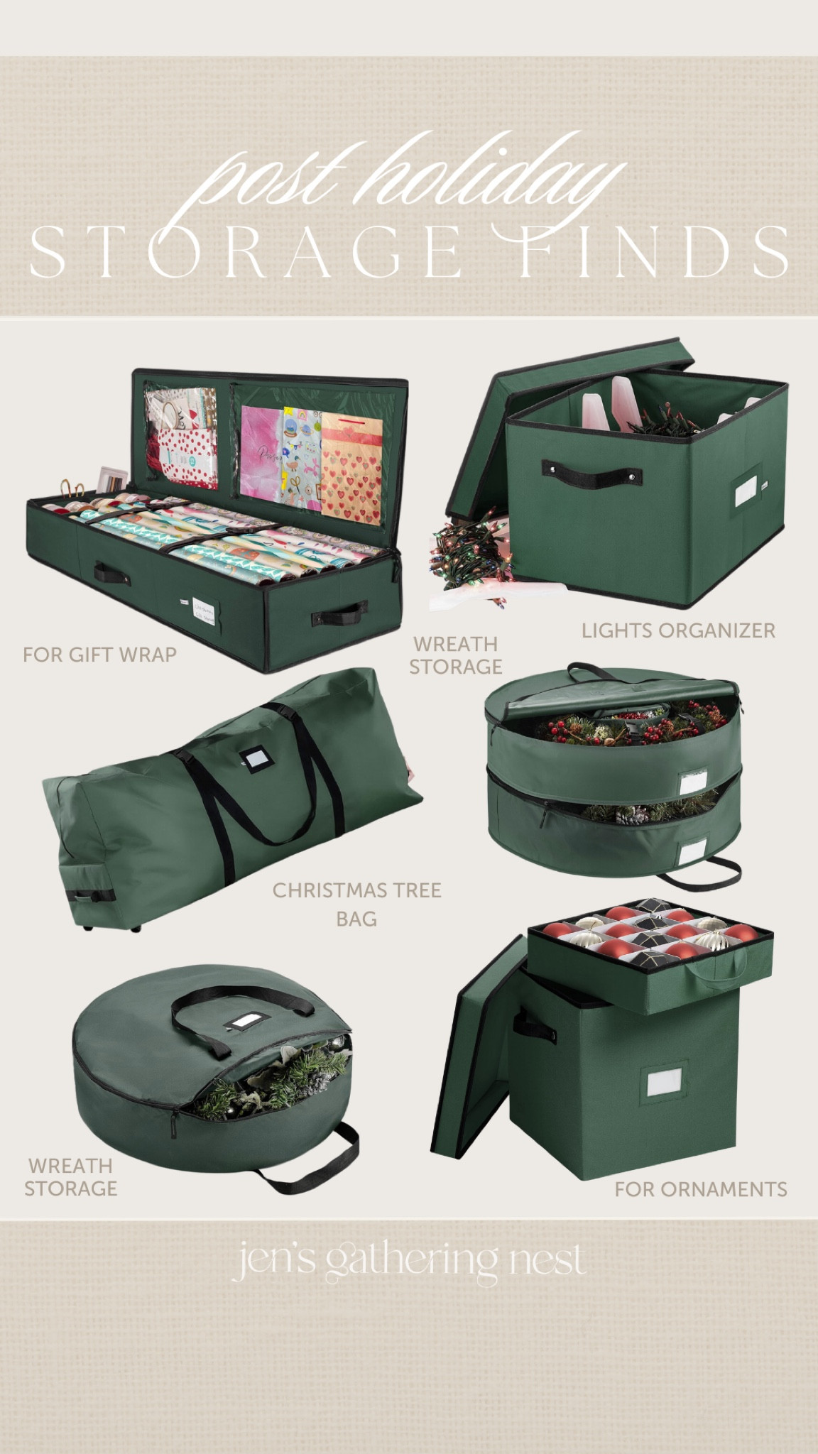 Post holiday storage must haves — all from amazon 🎄

#storage #organization #holidayorganization #organizing #ornamentstorage #wrappingpaperstorage #wreathbag #amazonfinds #amazonmusthaves #amazonessentials

#LTKhome #LTKfindsunder50 #LTKSeasonal