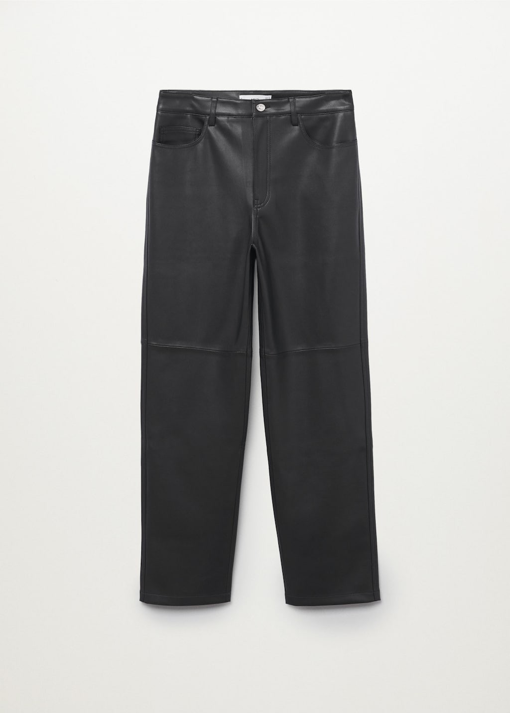 Leather-effect straight trousers -  Women | Mango USA | MANGO (US)