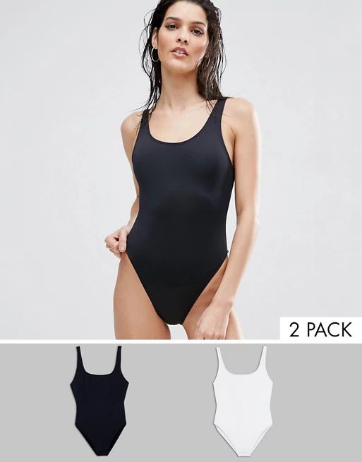 ASOS Scoop Front High Leg Swimsuit Multipack | ASOS UK