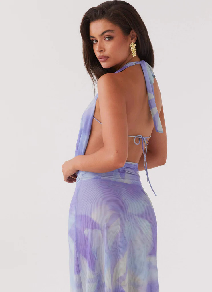 Elysia Mesh Maxi Dress - Purple Rain | Peppermayo (Global)