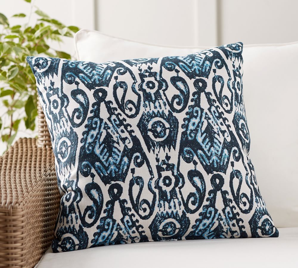 Sunbrella® Delphi Ikat Indoor/Outdoor Pillow | Pottery Barn (US)