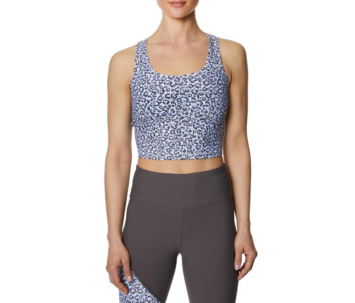 COOL LEOPARD CROP TANK BRA VIOLET | Betsey Johnson