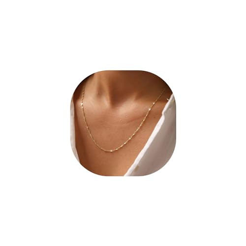 BAYLAY Gold Chain for Women - 18K Gold Plated Chain Necklace Woman Dainty Gold Necklace for Women Non Tarnish Gold Necklace Gold Jewelry Gifts Size 16 inch | Amazon (US)