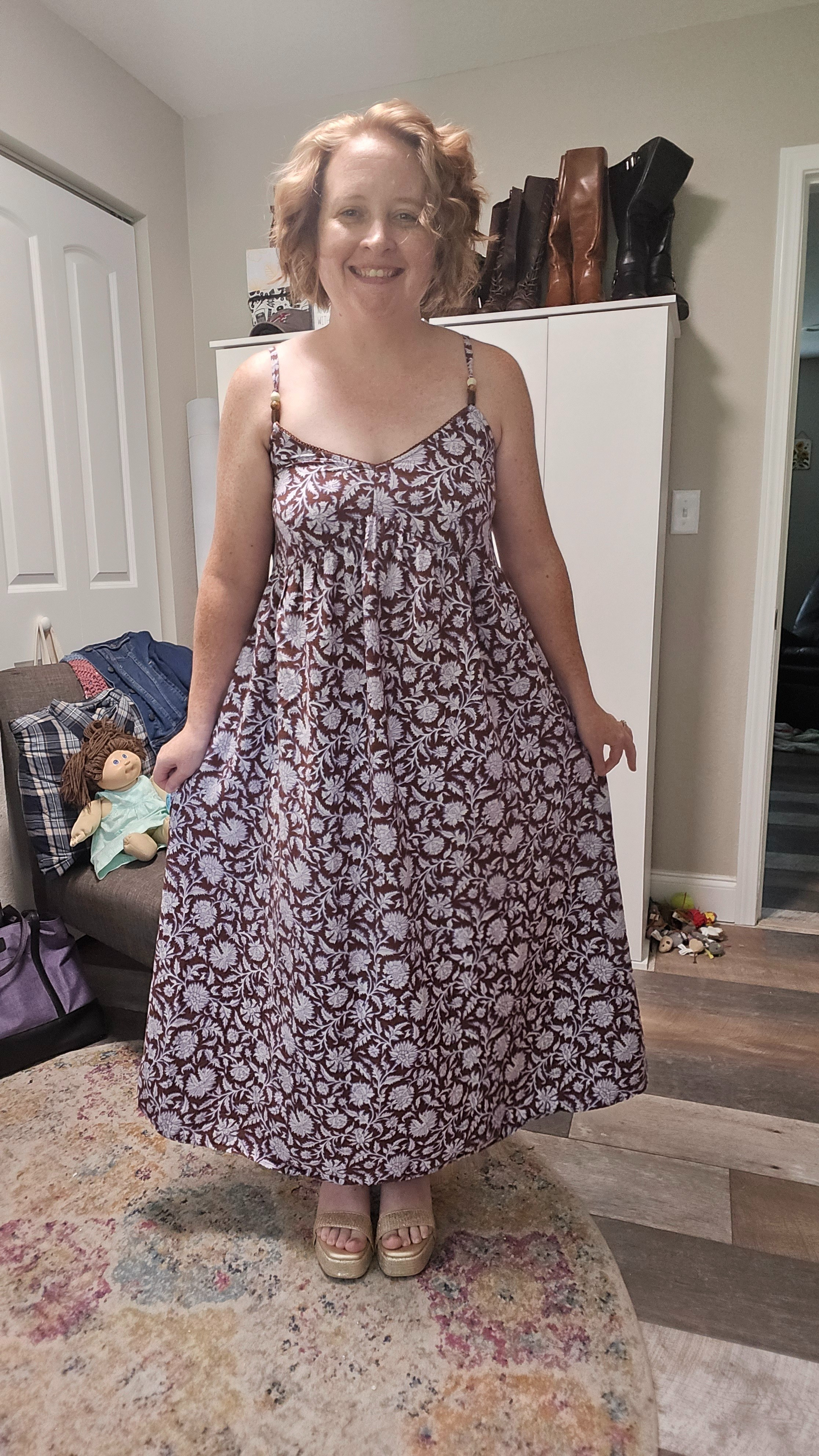 I love this boho dress so much. My sandals were a gift from a friend, but I did find the style for you if not the color. Mine are gold.

#LTKootd #LTKPetite