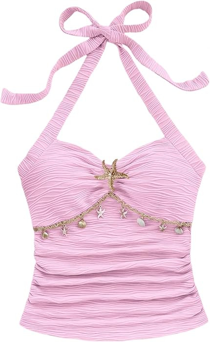 SOLY HUX Women's Halter Tops Cute Summer Y2K Going Out Camisole | Amazon (US)