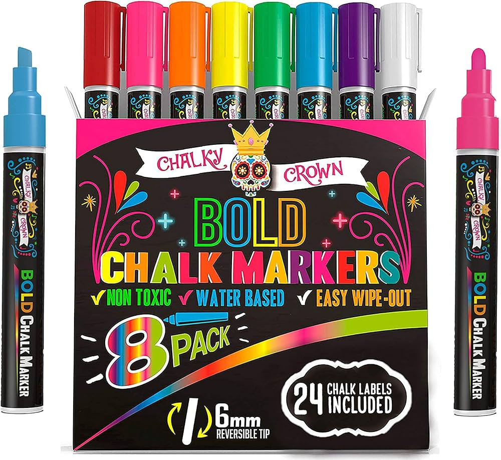 Bold Chalk Markers - Dry Erase Marker Pens - Liquid Chalk Markers for Chalkboards, Signs, Windows... | Amazon (US)