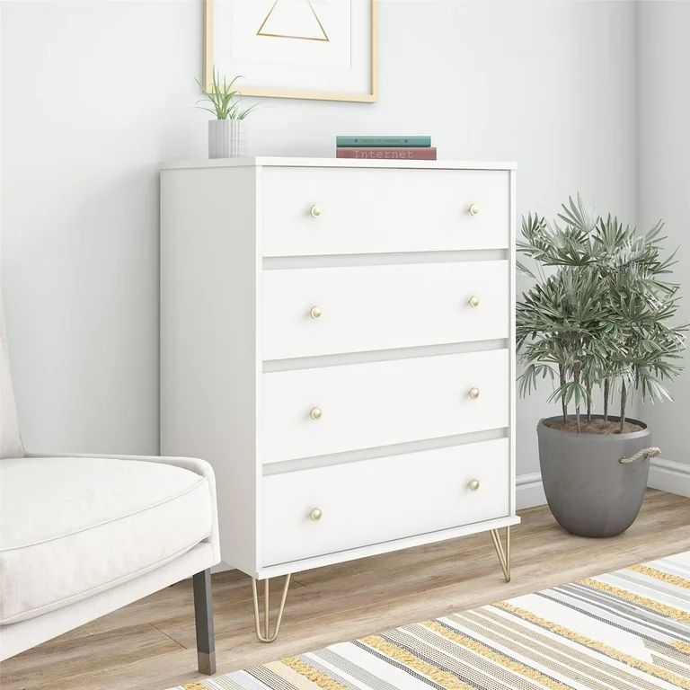 Novogratz Finley 4 Drawer Dresser, White | Walmart (US)