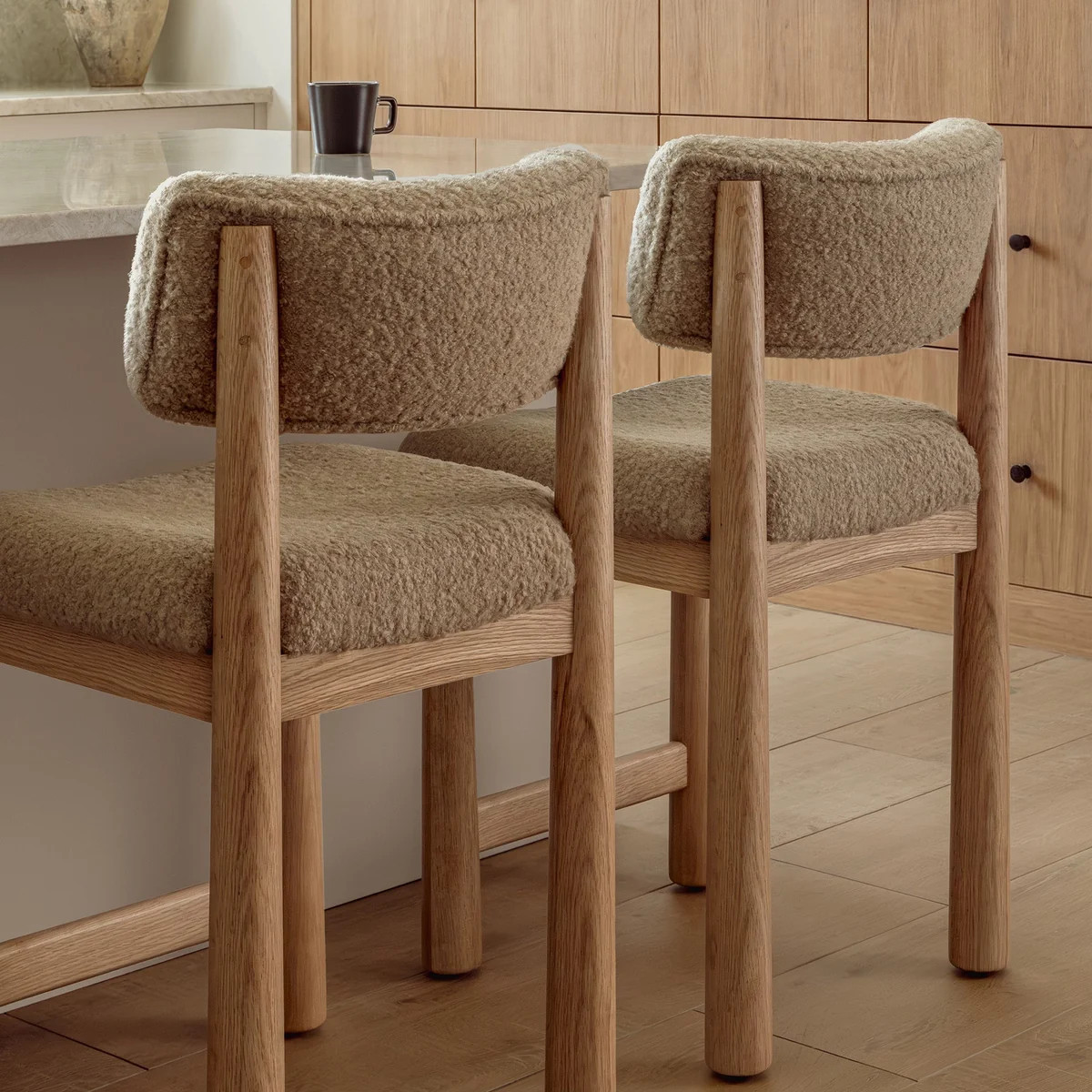 Charlie Counter Stool - Camel Boucle | House of Leon