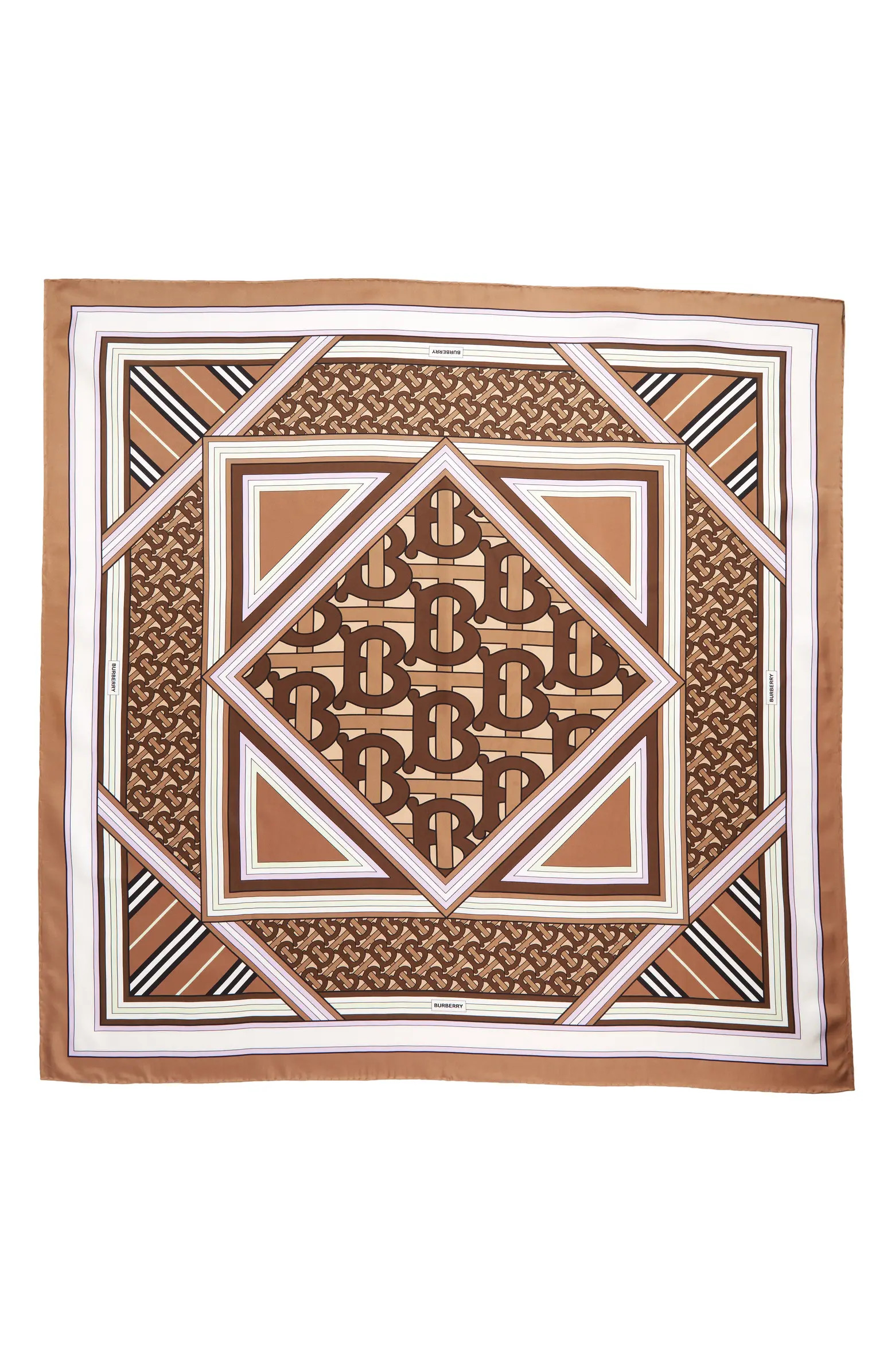 TB Monogram Silk Square Scarf | Nordstrom