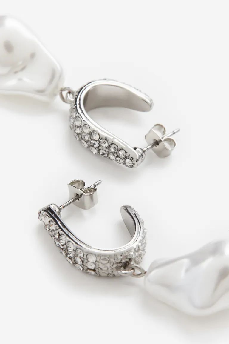 Pendant Earrings - Silver-colored/white - Ladies | H&M US | H&M (US + CA)