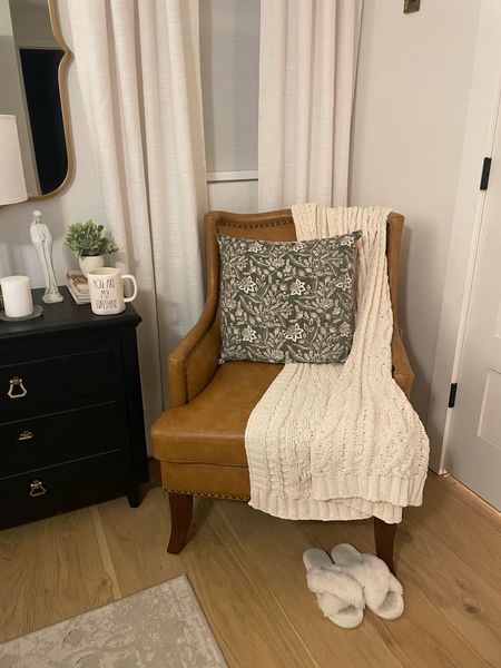 This comfortable chair completes this corner of my bedroom. The leather is so soft and I am enjoying it so much 

#LTKhome #LTKfamily #LTKstyletip