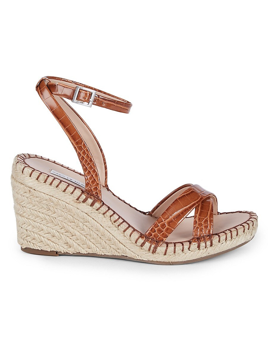 Saks Fifth Avenue Women's Navaro Glossy Wedge Sandals - Cognac - Size 10 | Saks Fifth Avenue OFF 5TH