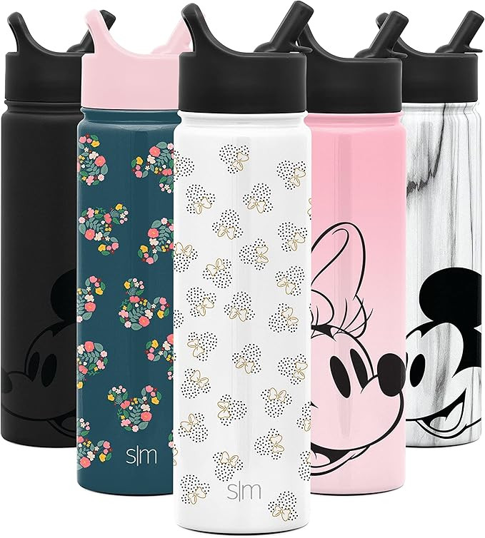 Simple Modern Disney Water Bottle with Straw Lid Vacuum Insulated Stainless Steel Metal Thermos |... | Amazon (US)