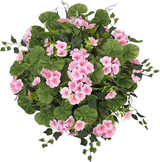 Haute Decor Pink Wild Geranium Artificial Floral Urn Planter Filler with Adjustable Height (1 Urn... | Amazon (US)