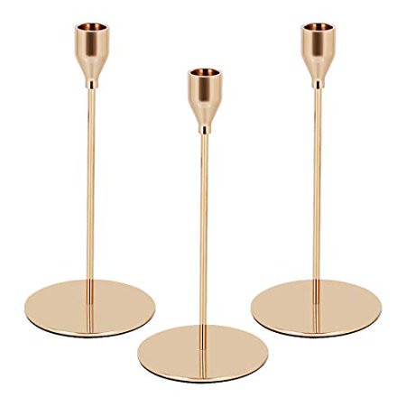 Candle Holders, Dedoot 3 Pcs Gold Brass Candlestick Holders Metal Taper Candle Holders Fit 3/4 Inch  | Walmart (US)