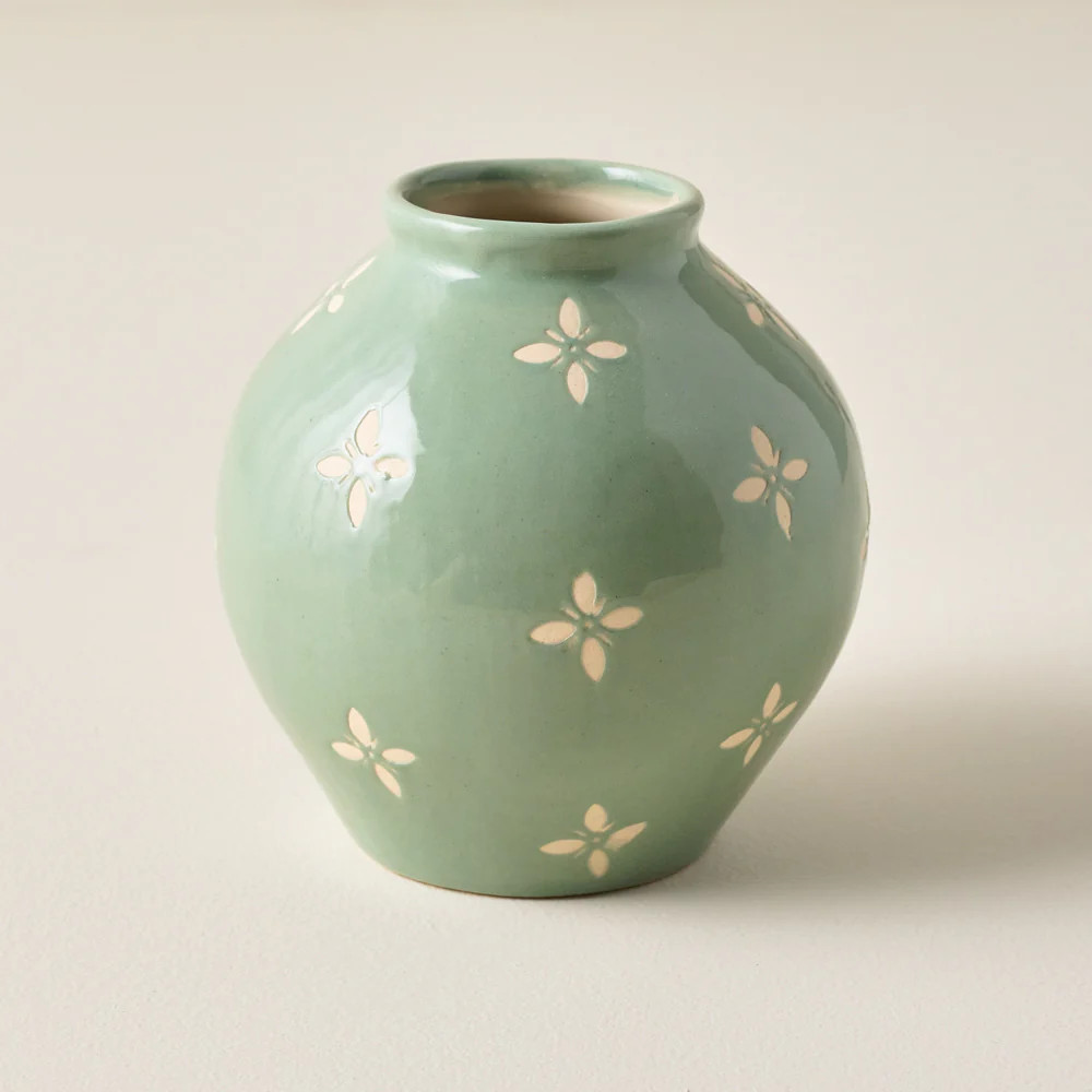 Green and White Luna Bud Vase | Magnolia