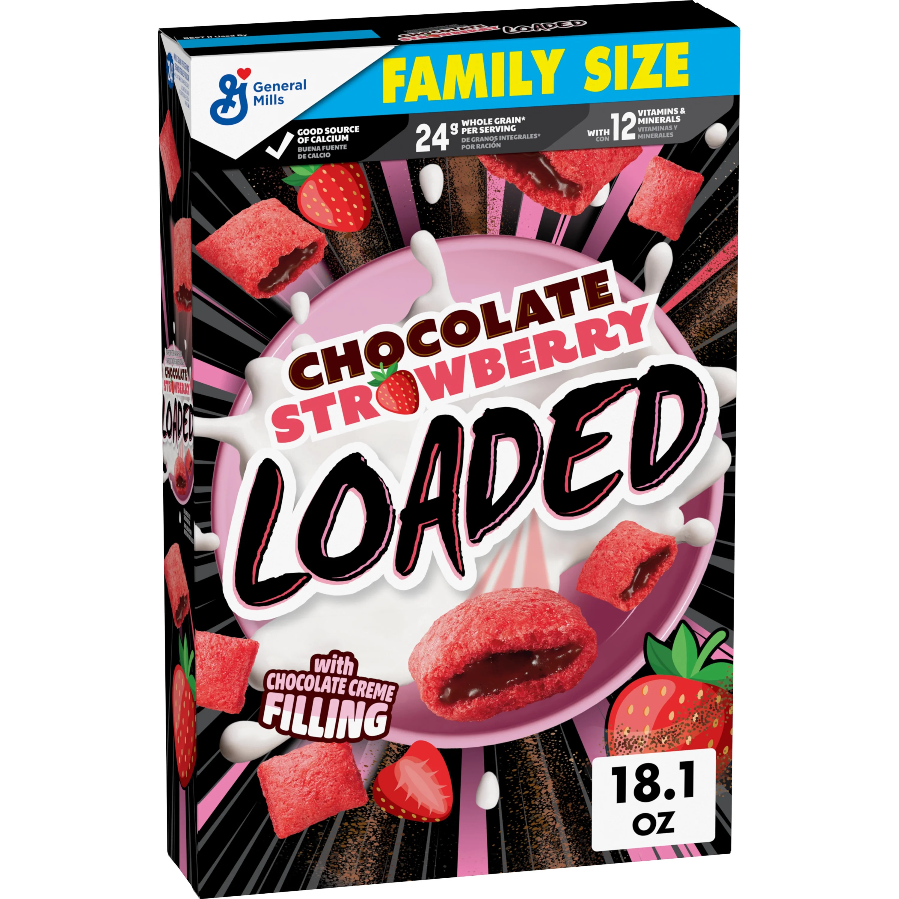 Chocolate Strawberry Loaded Cereal with Chocolate Creme Flavored Filling, 18.1 oz | Walmart (US)