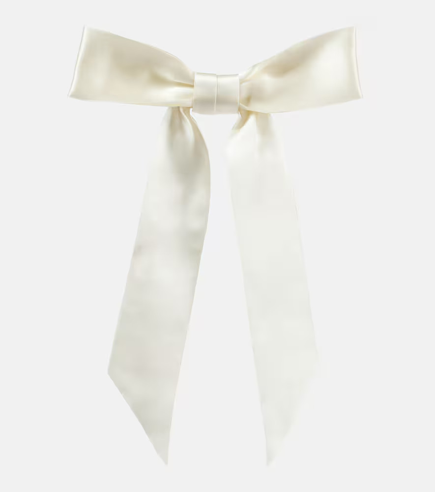 Jennifer Behr Virginia silk satin bow barrette | Mytheresa (US/CA)