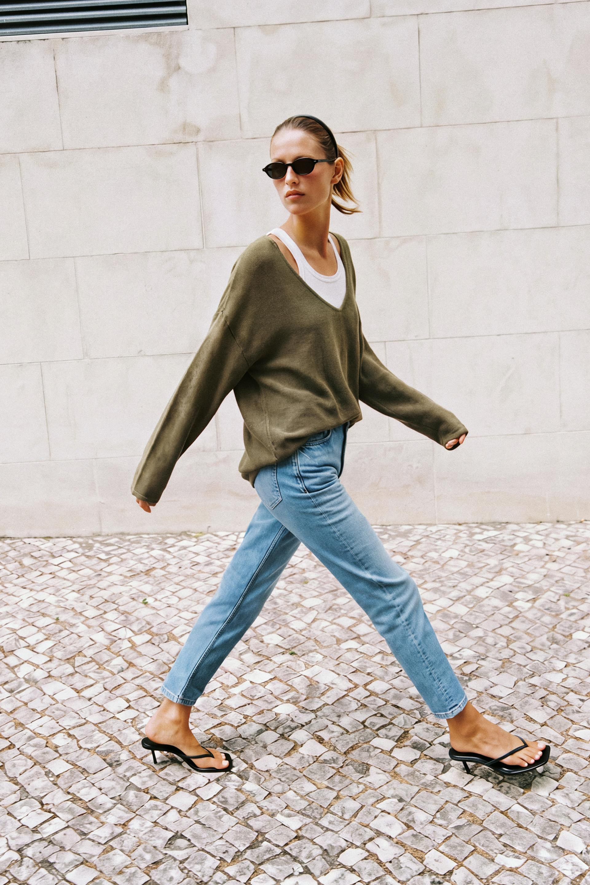Zara - Knit Crew Neck Jumper - Sand - M - Woman | Zara Canada