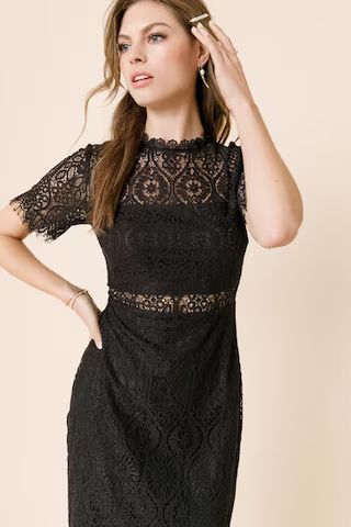 Rhea Lace Midi Dress | Francesca's