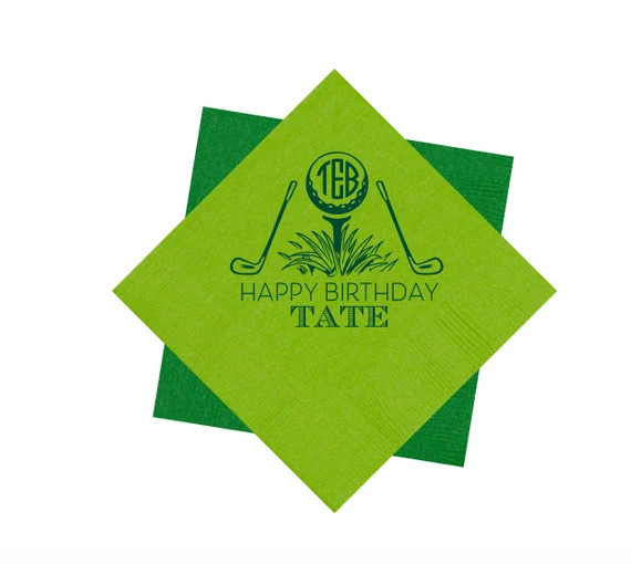 Golf napkins, Golf birthday napkins, Golf birthday party, Golf party napkins, Monogrammed golf ba... | Etsy (US)