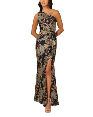 Adrianna Papell Floral Jacquard One Shoulder Mermaid Gown | Bloomingdale's Women | Bloomingdale's (AU)