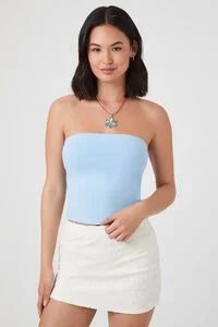 Cotton-Blend Cropped Tube Top | Forever 21 (US)